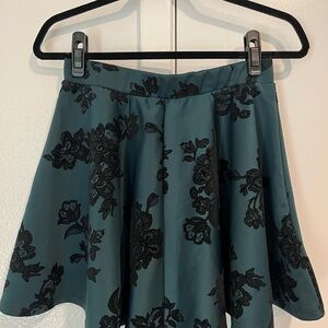 Wet Seal Emerald Green Mini Skater Skirt